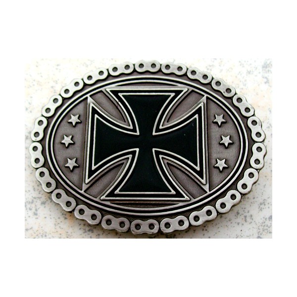 Patch Nation Tête de Mort et Croix Celtique Biker Boucle de Ceinture 