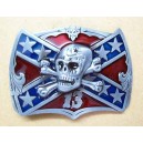 Boucle de ceinture Skull Confederate Flag