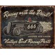 Plaque métal décorative vintage evil racing