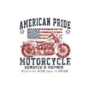 T shirt american pride biker