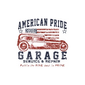 T shirt american pride hot rod