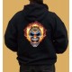 Sweat à capuche flaming clown skull