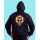 Sweat à capuche zippé flaming clown skull