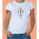 T shirt tribal background cross redwhite