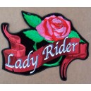 Patch, écusson lady rider red.