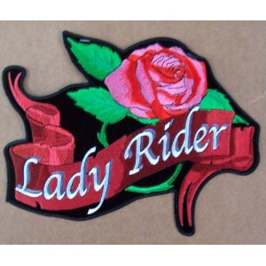 Patch, écusson lady rider red.