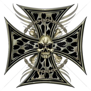 Logo croix de malte skull