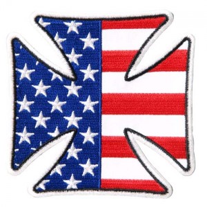 Patch Iron Cross American Flag