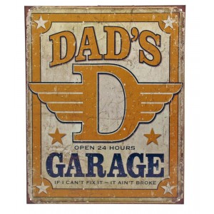 Plaque metal decorative dad garage