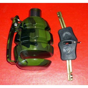 Grenade motorcycle disc lock