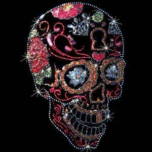 Débardeur strass day dead sugar skull stones