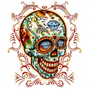 Débardeur sugar skull pinstripes