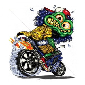 T shirt green monster motorcycle