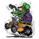 T shirt green monster motorcycle