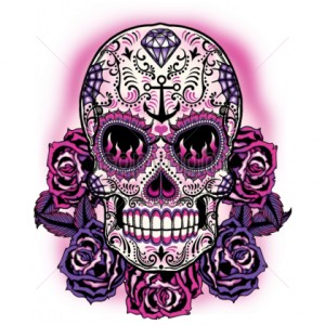 sweat capuche zippé pink sugar skull