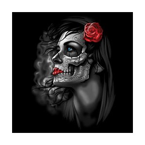 Sweat zip skull tattoo roses