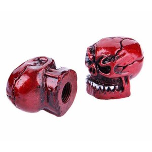 Bouchon de valve crazy skull rouge