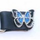 Chaine de gilet papillon bleu