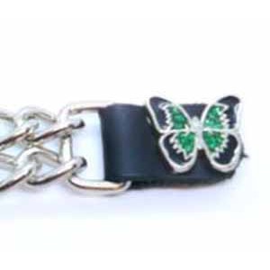 Chaine de gilet papillon vert