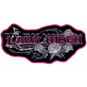 Patch, écusson lady rider red.